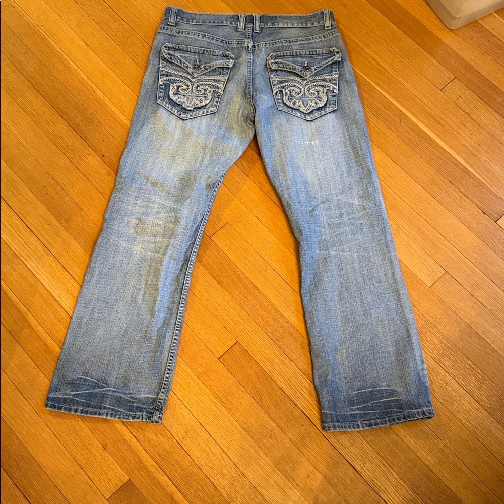 Route 66 premium Y2K men’s blue wash denim jeans 34x32